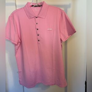 RLX Ralph Lauren Women’s Polo Pink/White with Silver Embroidery Size Medium